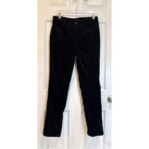 Talbots Black Velveteen Straight Leg Pants 6P